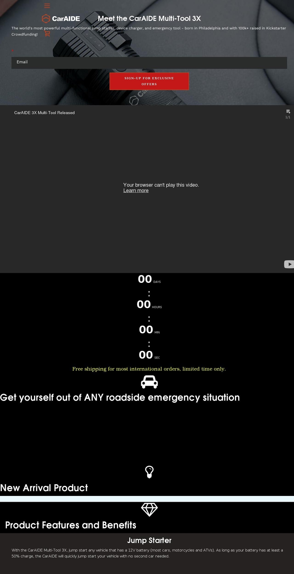 caraide.com shopify website screenshot