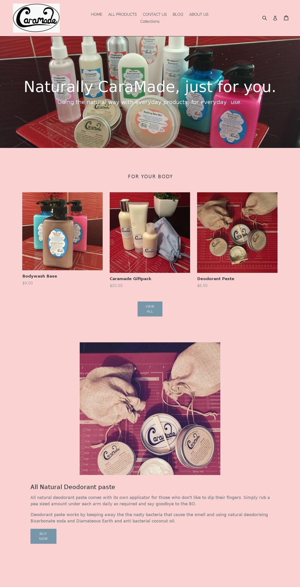 caramade.com shopify website screenshot