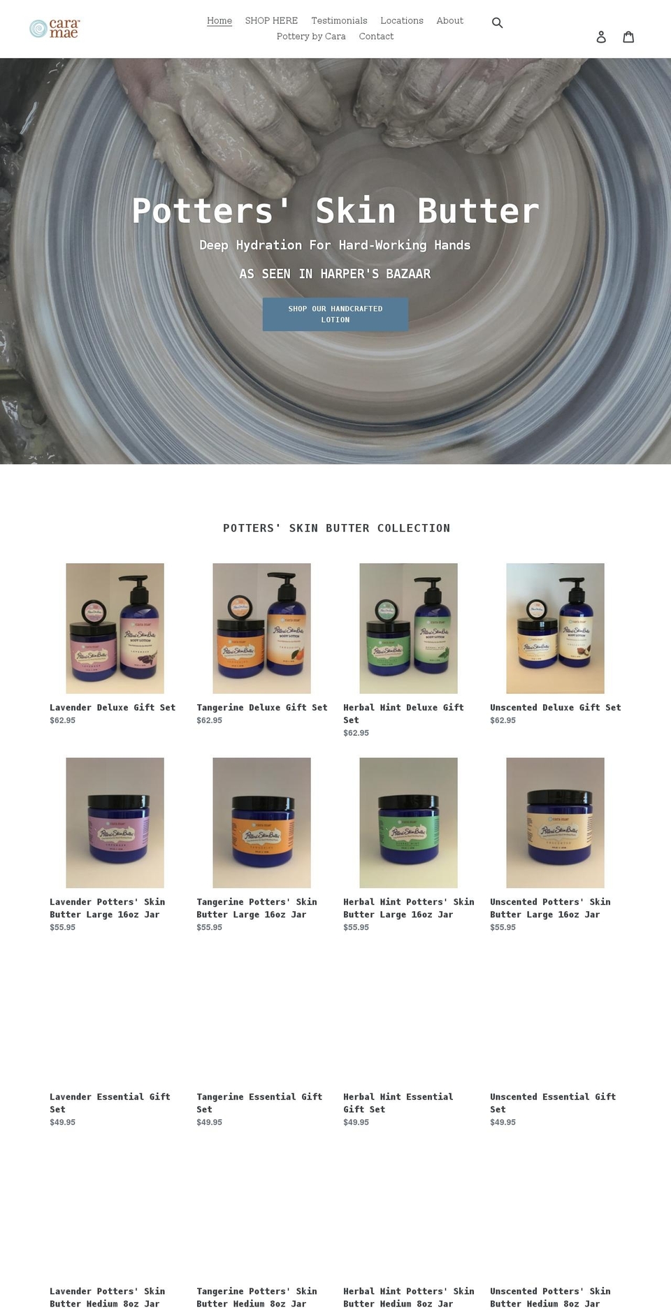 caramaeskincare.com shopify website screenshot