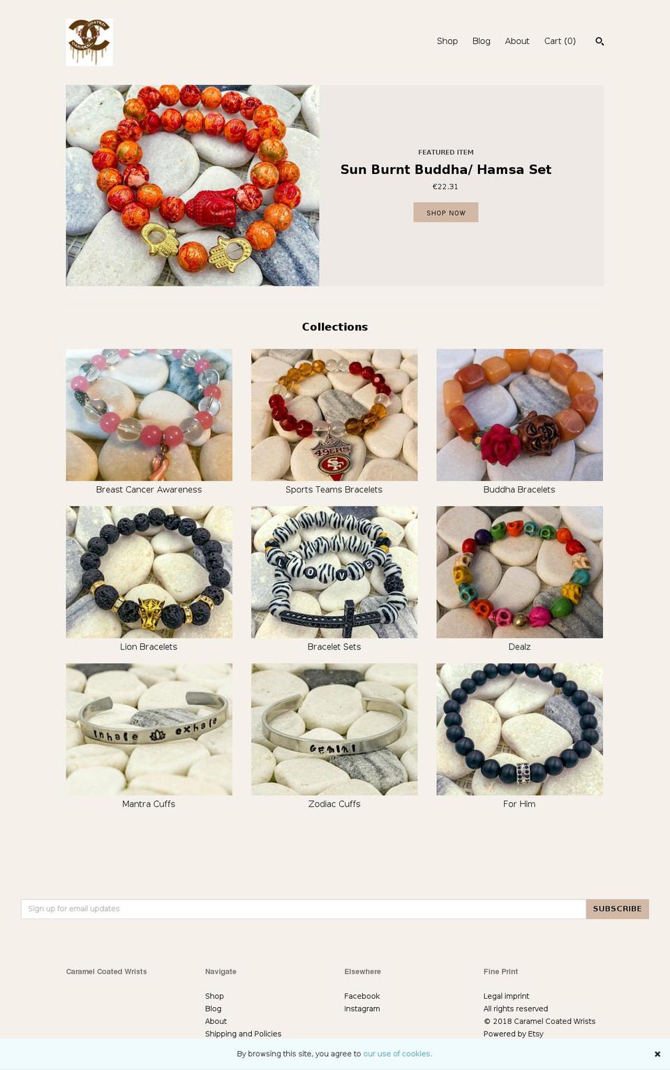 caramelcoatedwrists.com — Shopify storefront screenshot