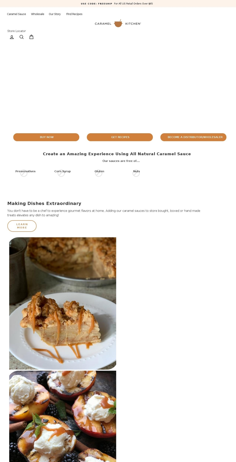 caramelkitchen.com shopify website screenshot