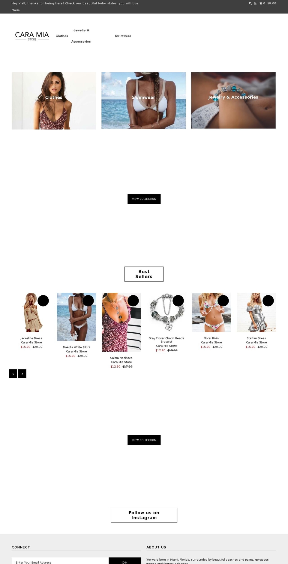caramiastore.com — Shopify storefront screenshot