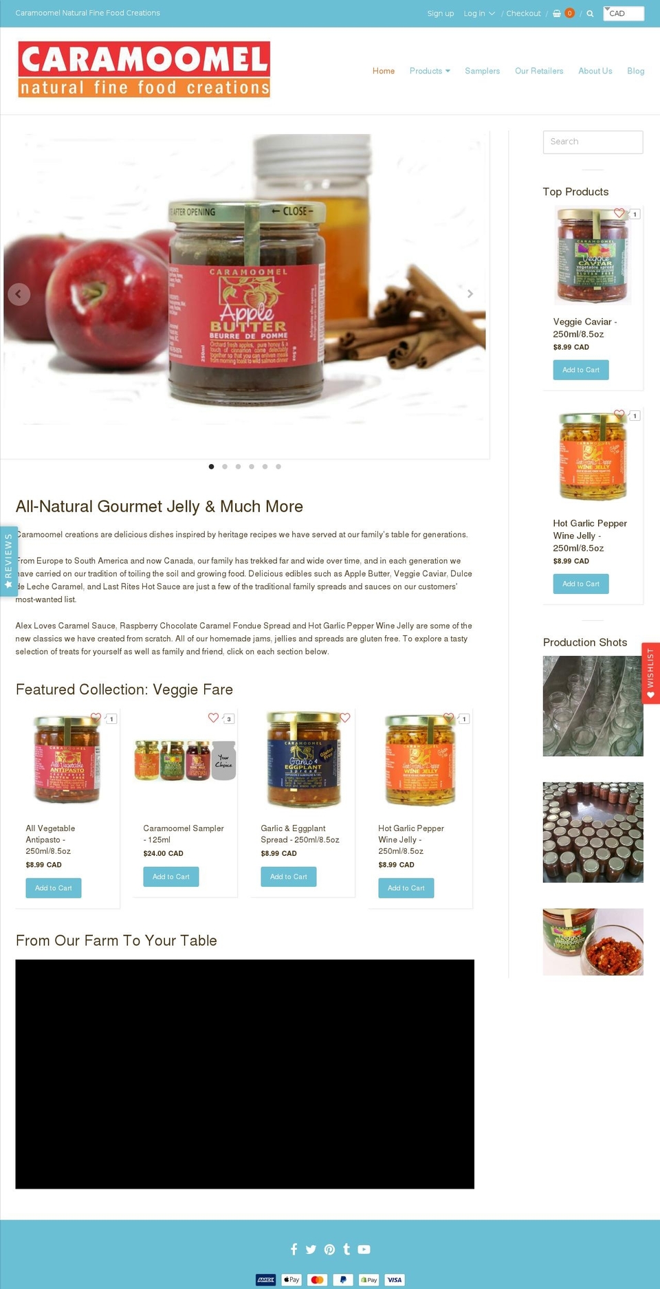 caramoomel.com — Shopify storefront screenshot