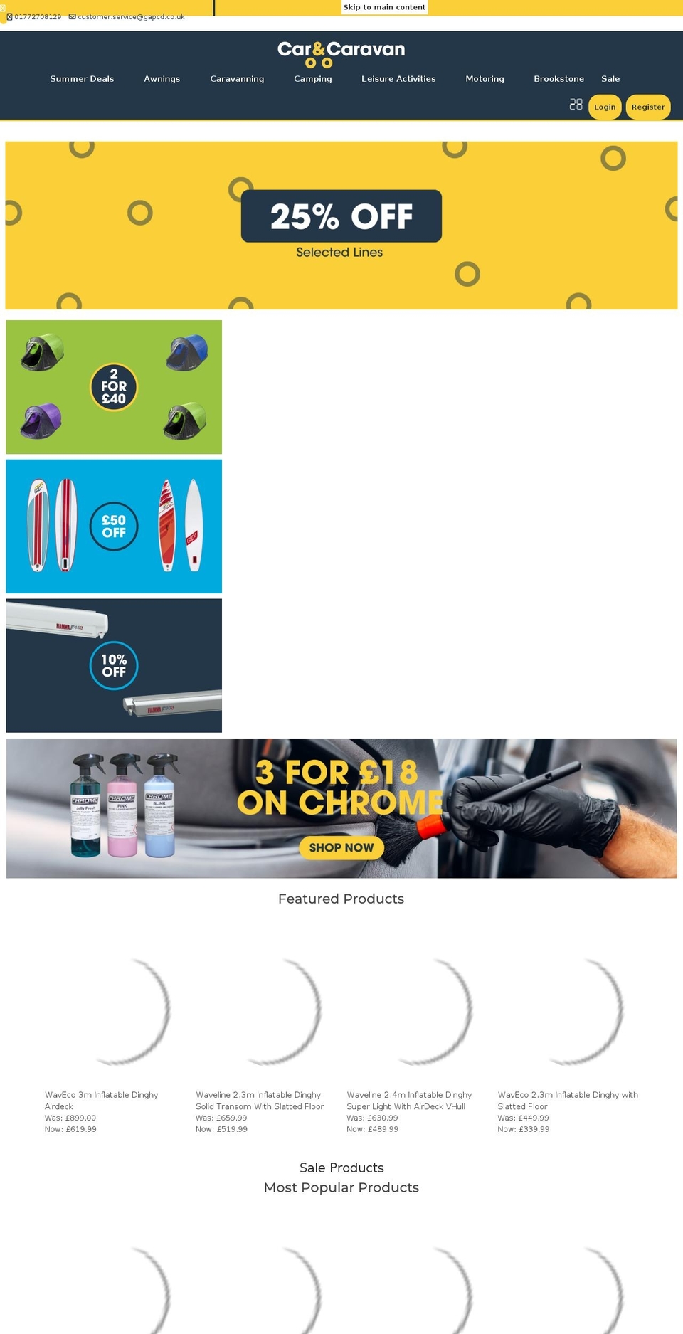 carandcaravan.com shopify website screenshot