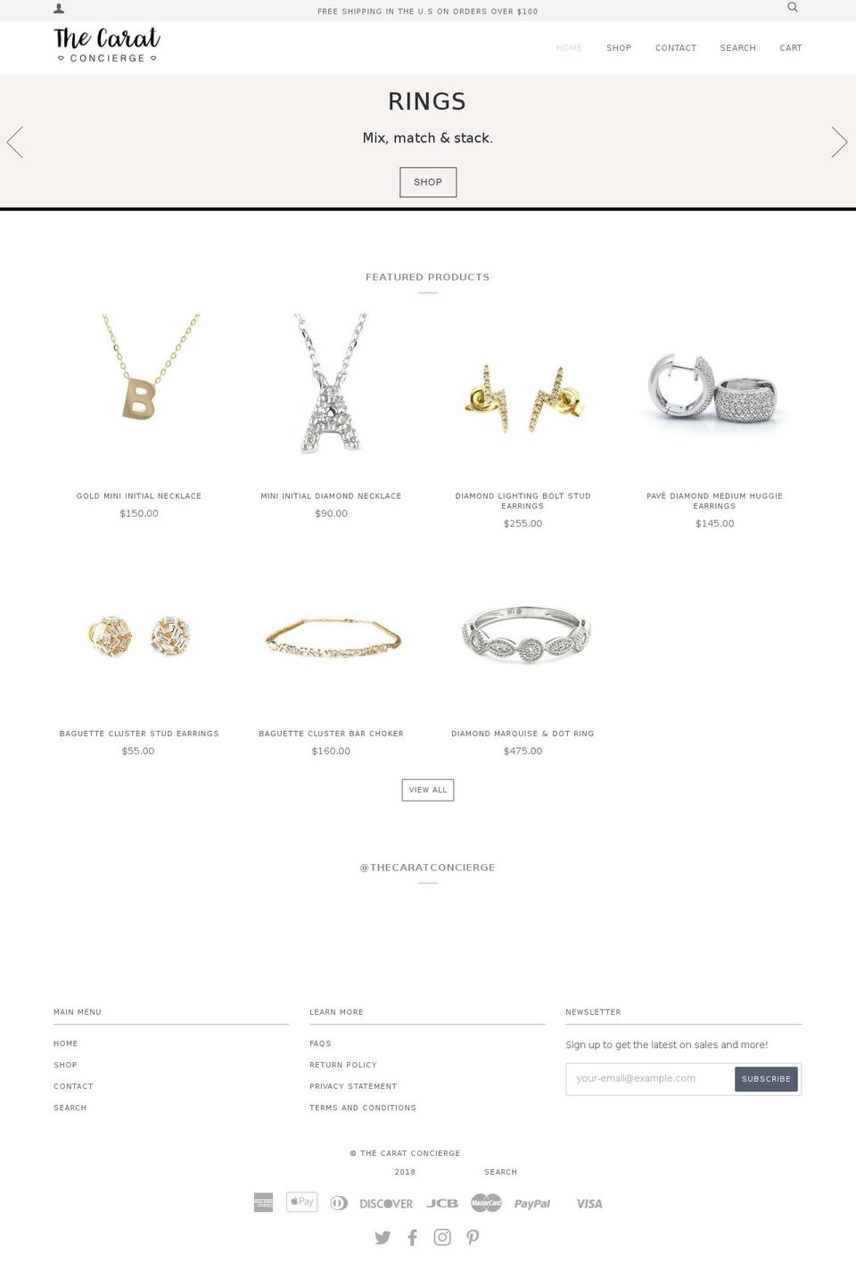 caratconciergeshop.com — Shopify storefront screenshot