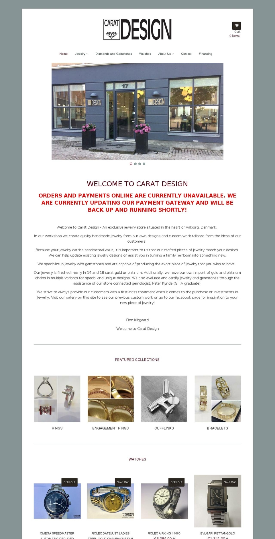 caratdesign.com shopify website screenshot