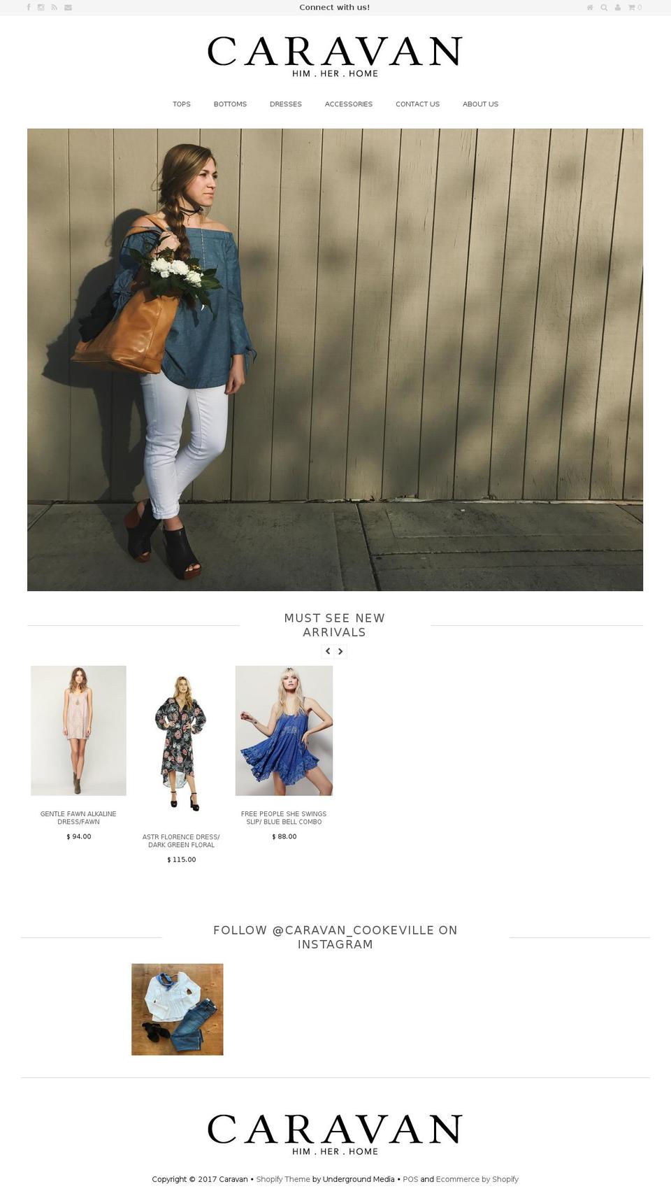 caravancookeville.com shopify website screenshot
