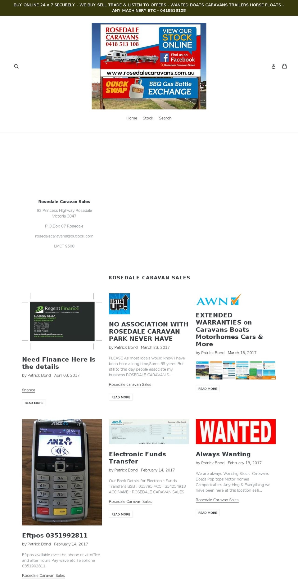 caravansvictoria.com shopify website screenshot