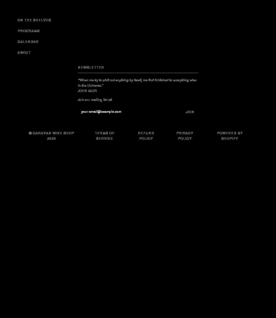 caravanwineshop.com shopify website screenshot