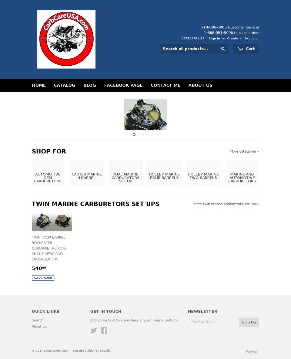 carbcareusa.com shopify website screenshot