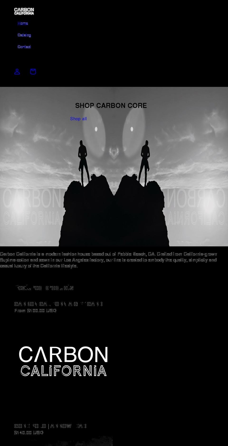 carbon-california.com shopify website screenshot