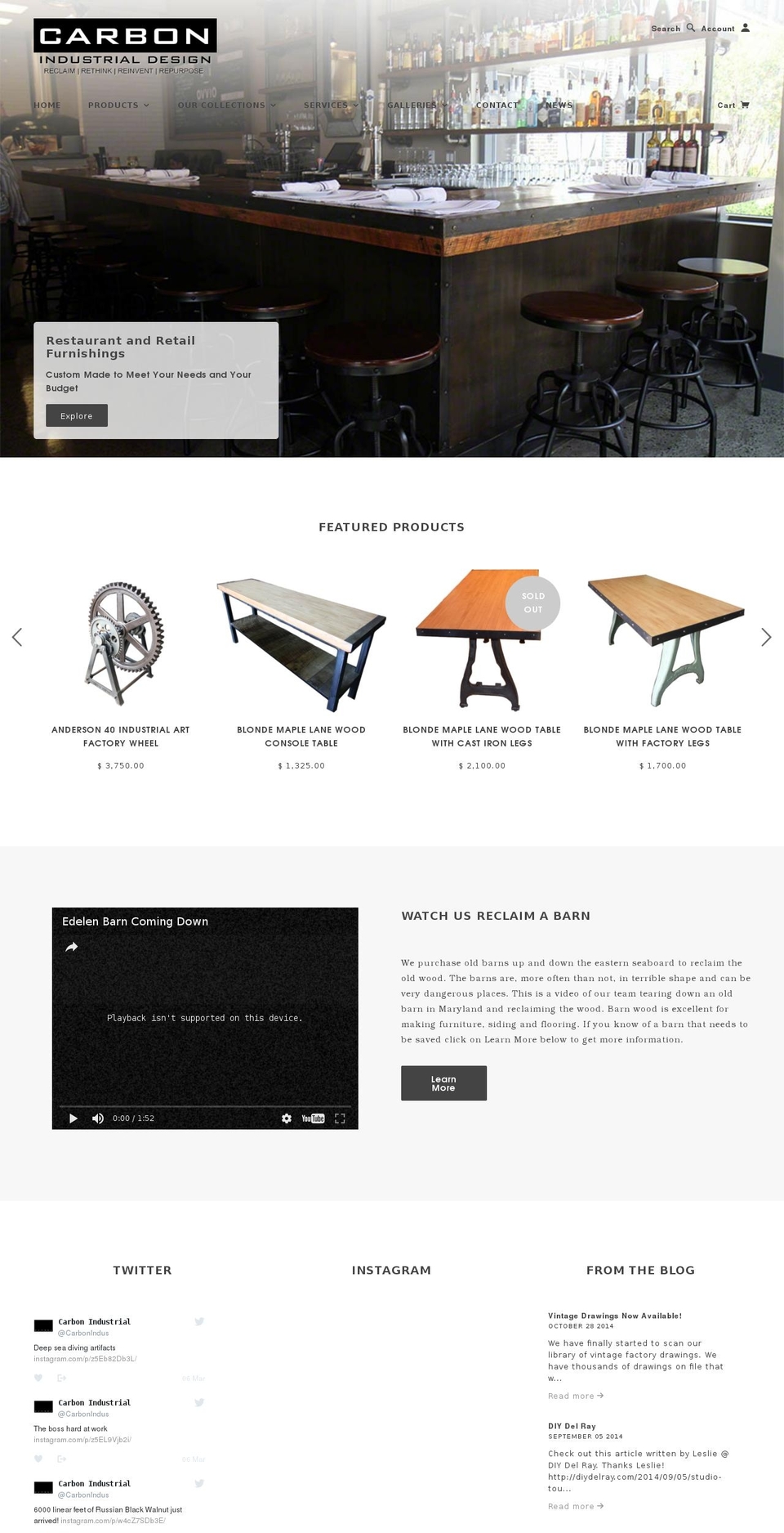 carbon-industrial.com shopify website screenshot