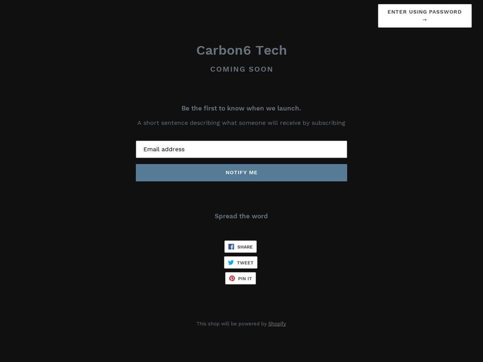 carbon6.co.nz shopify website screenshot