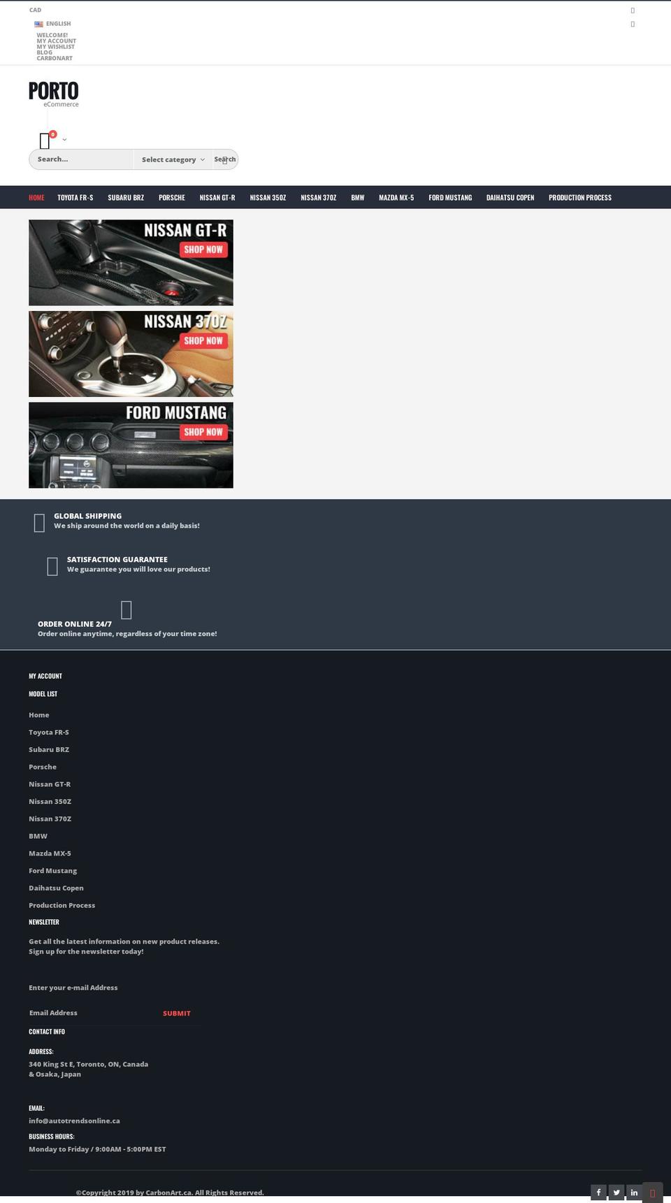 carbonart.ca shopify website screenshot