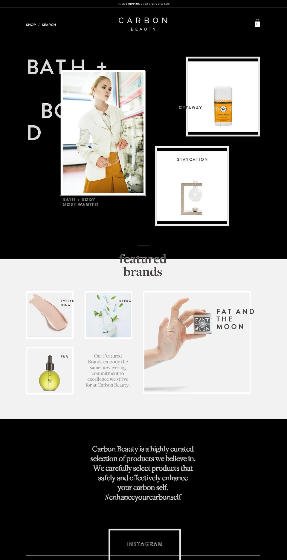 carbonbeauty.com shopify website screenshot