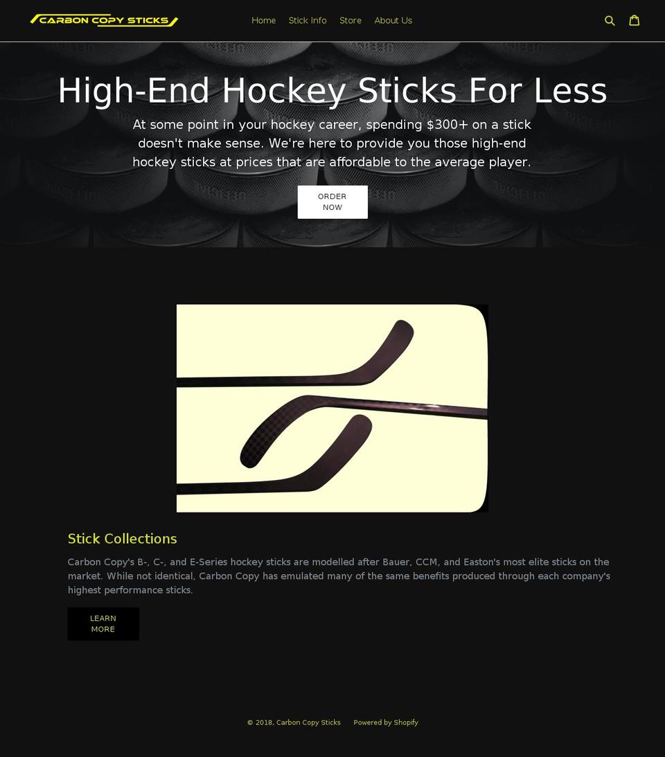 carboncopysticks.com — Shopify storefront screenshot