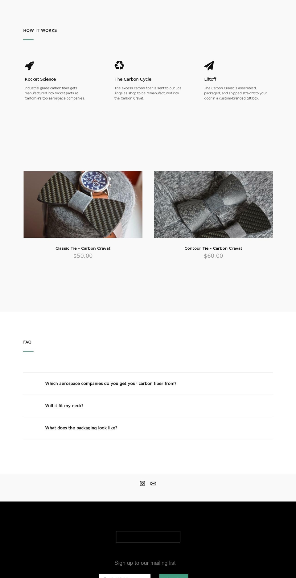 carboncravat.com shopify website screenshot