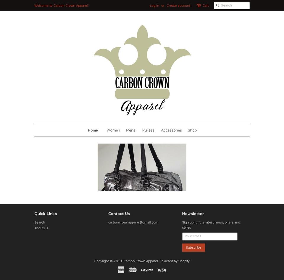 carboncrownapparel.com shopify website screenshot