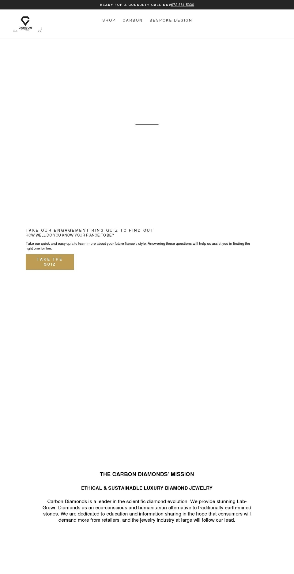 carbondiamonds.com shopify website screenshot