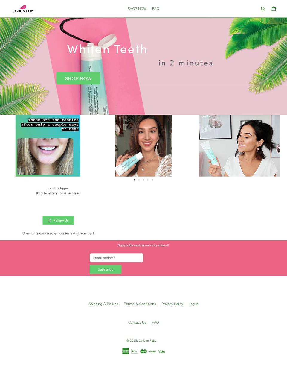 carbonfairy.com — Shopify storefront screenshot
