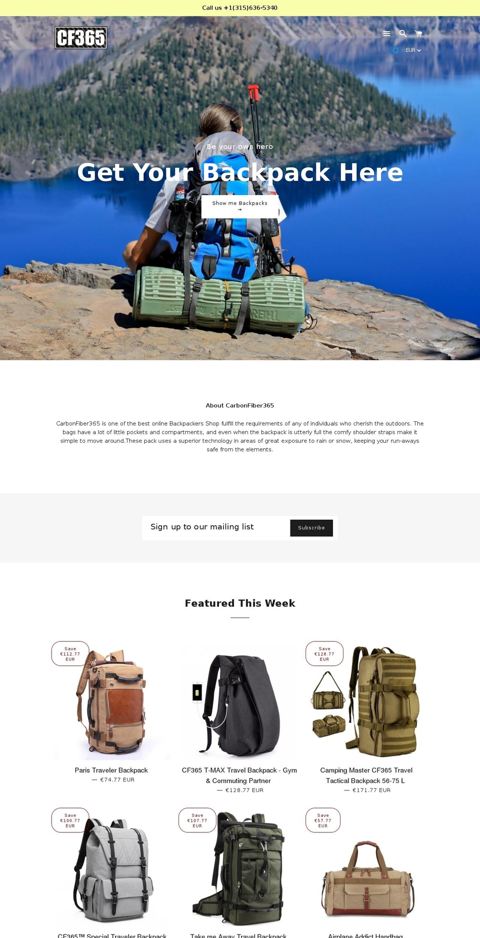 carbonfiber365.com shopify website screenshot