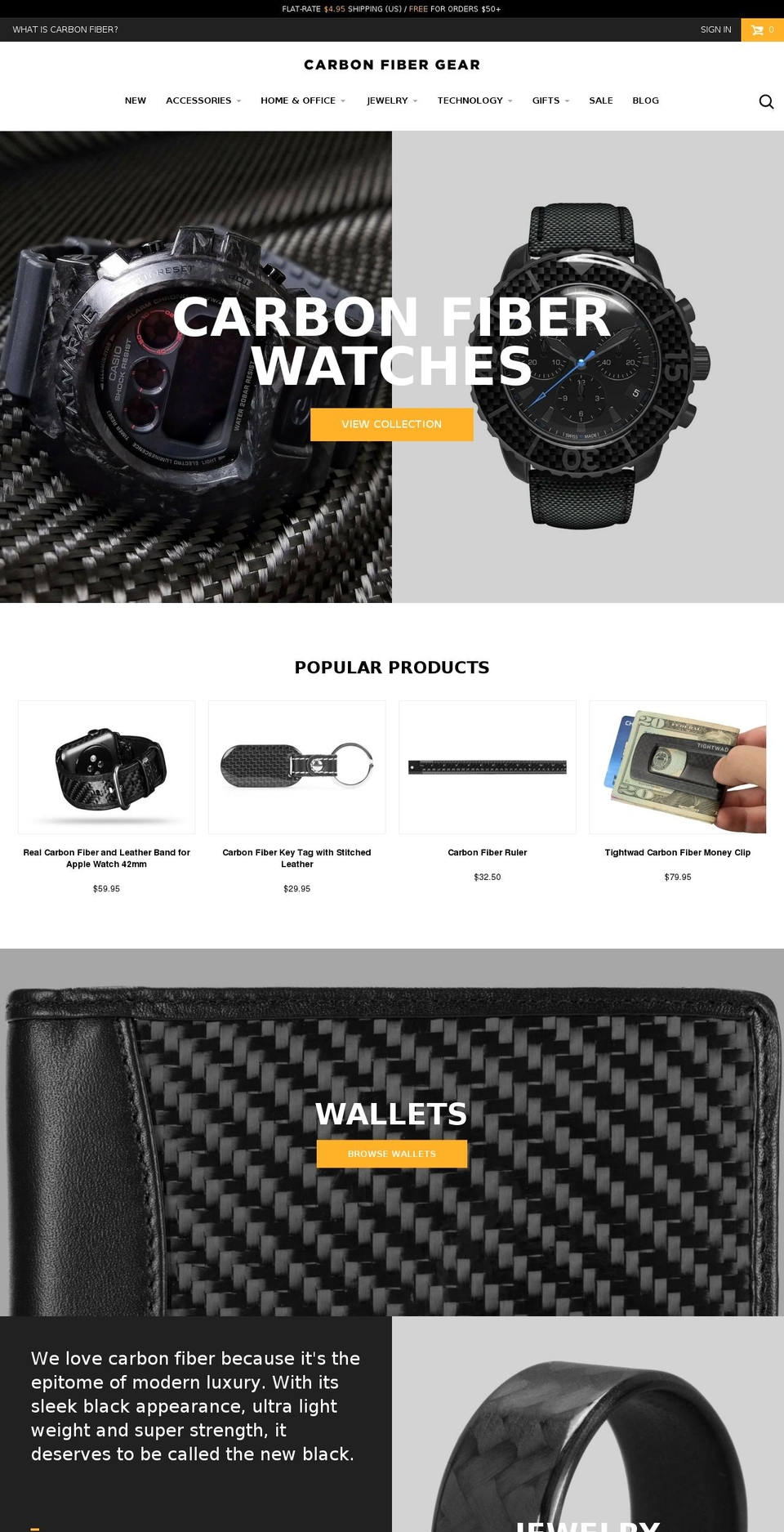 carbonfiberisthenewblack.com shopify website screenshot