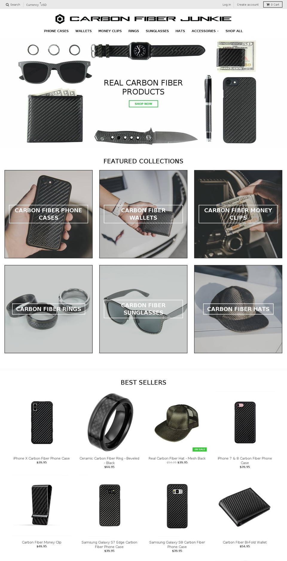 carbonfiberjunky.com — Shopify storefront screenshot