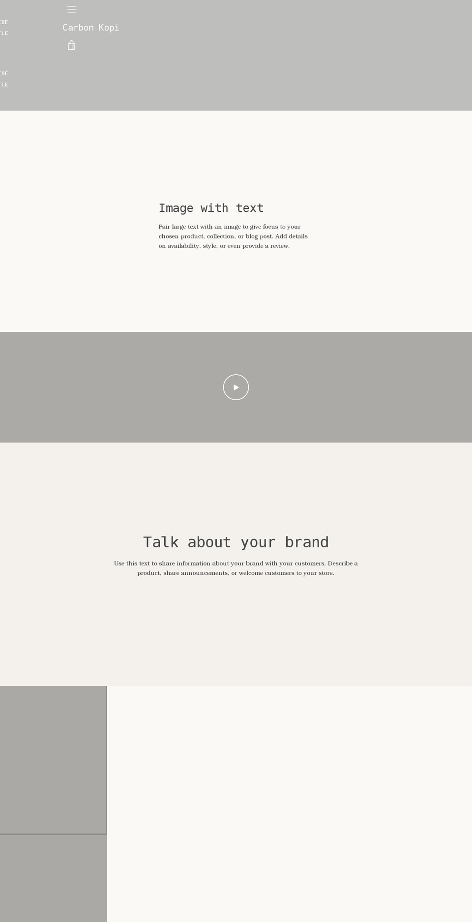 carbonkopi.com shopify website screenshot