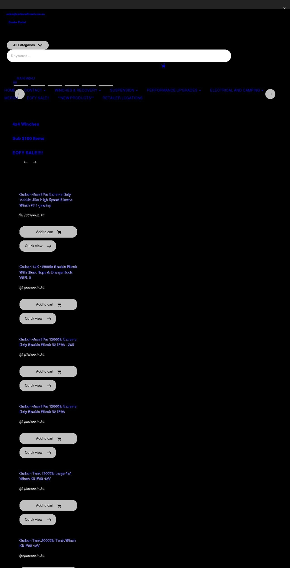 carbonoffroad.com.au shopify website screenshot