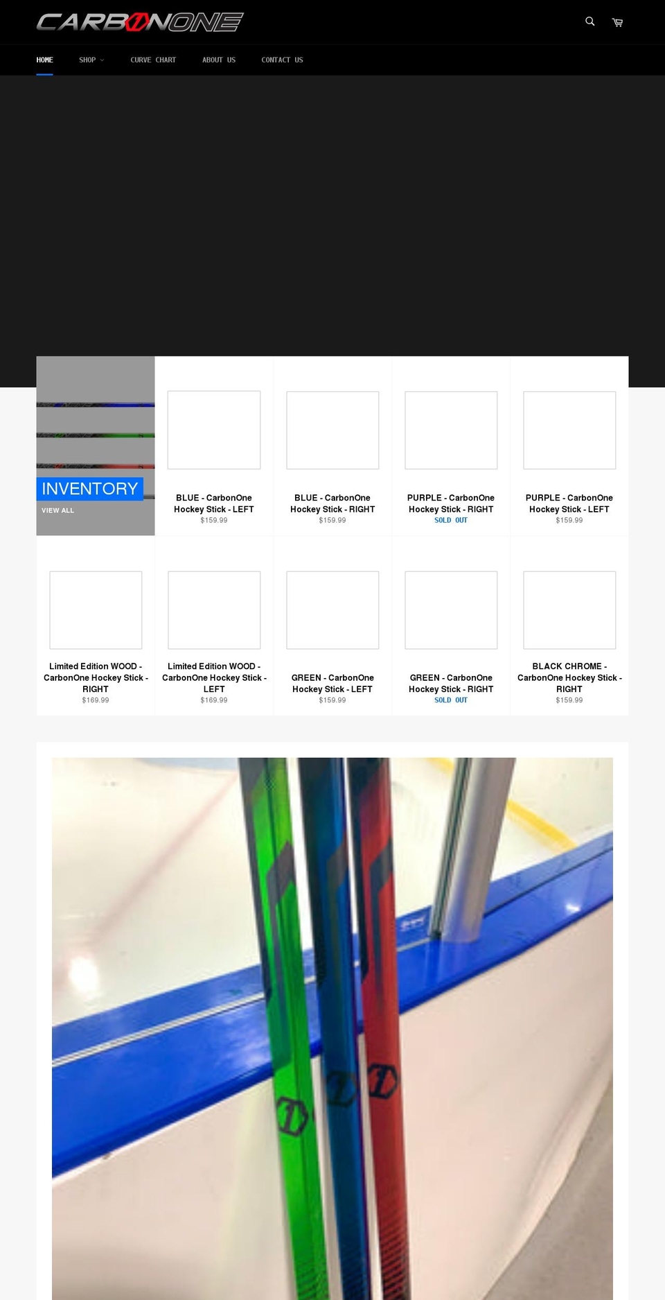 carbononehockey.com shopify website screenshot