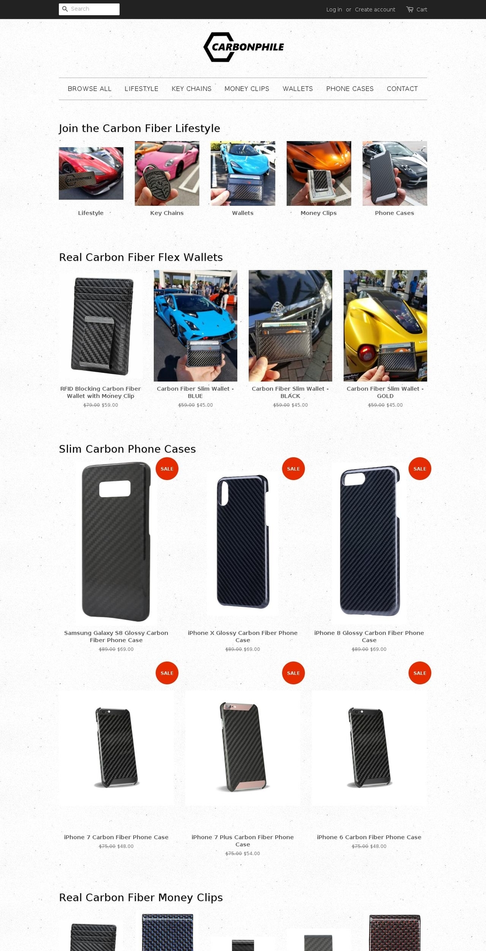 carbonphile.com shopify website screenshot