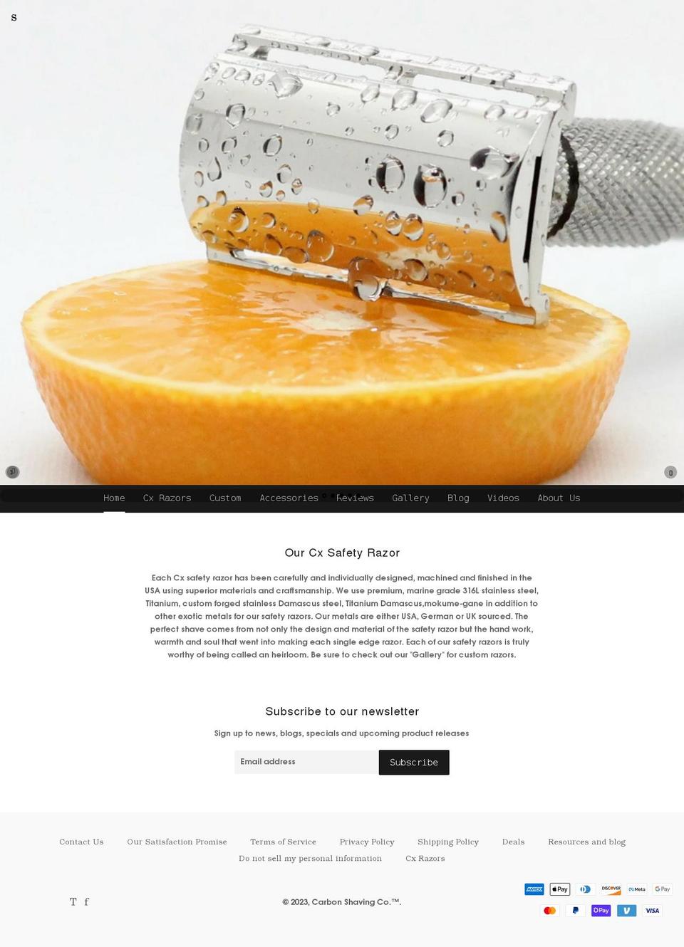 carbonshavingco.com shopify website screenshot