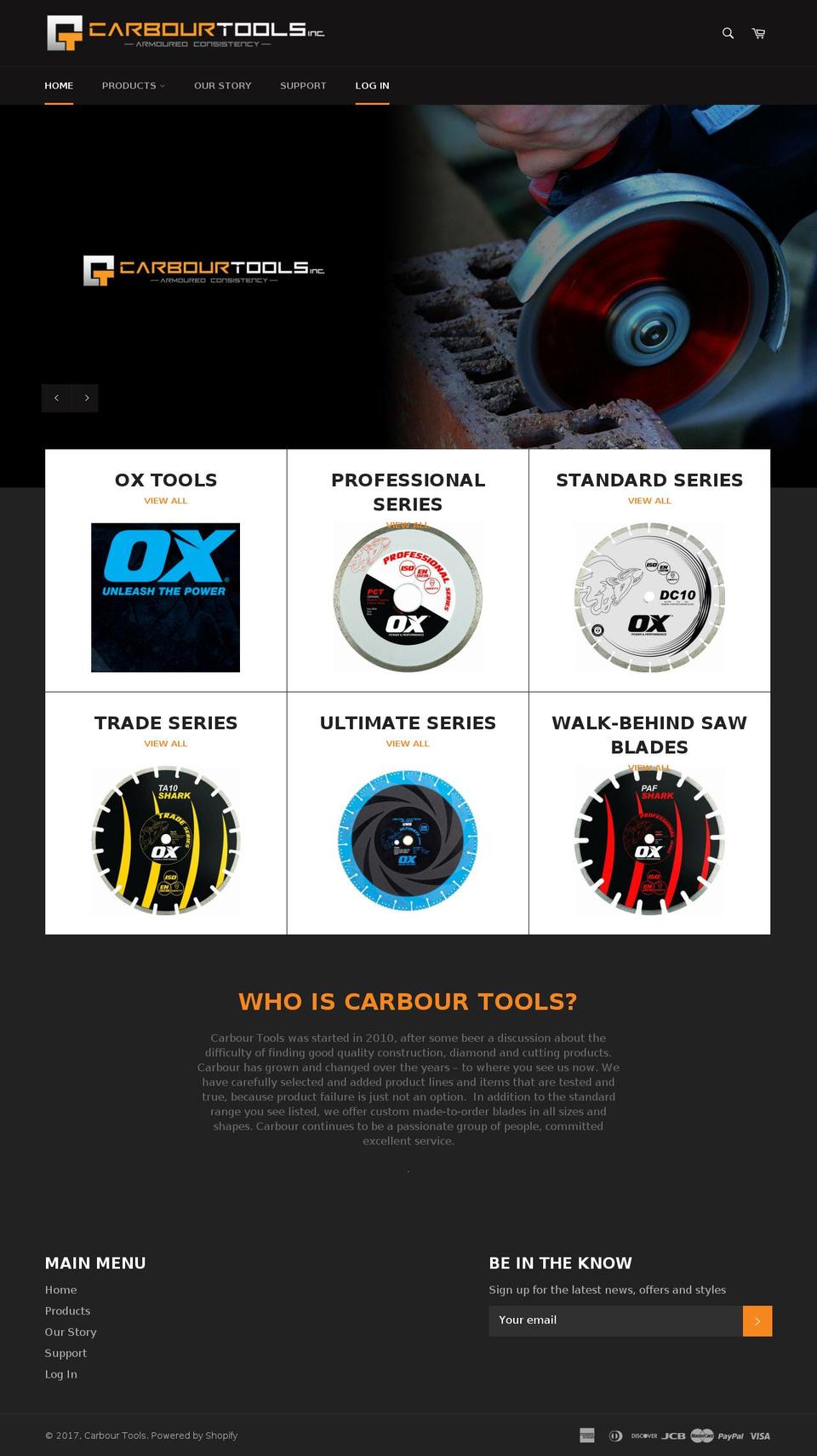 carbourtools.com shopify website screenshot