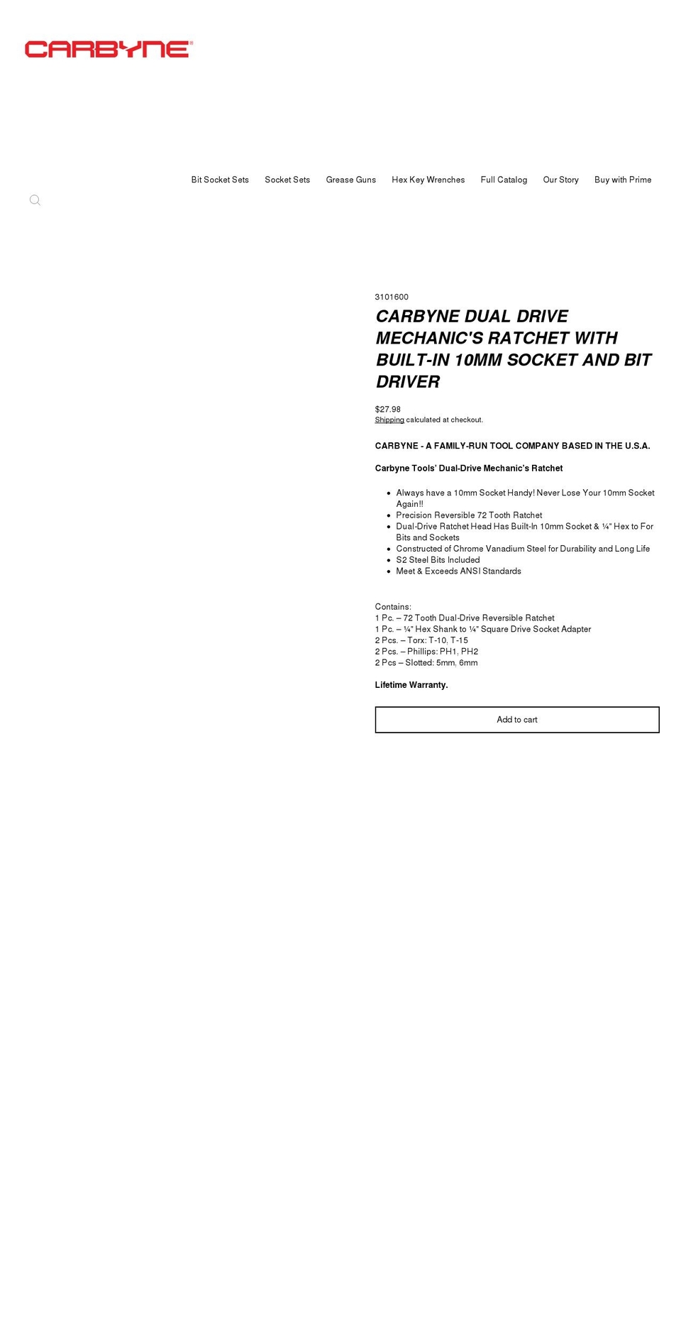 carbynetools.com shopify website screenshot