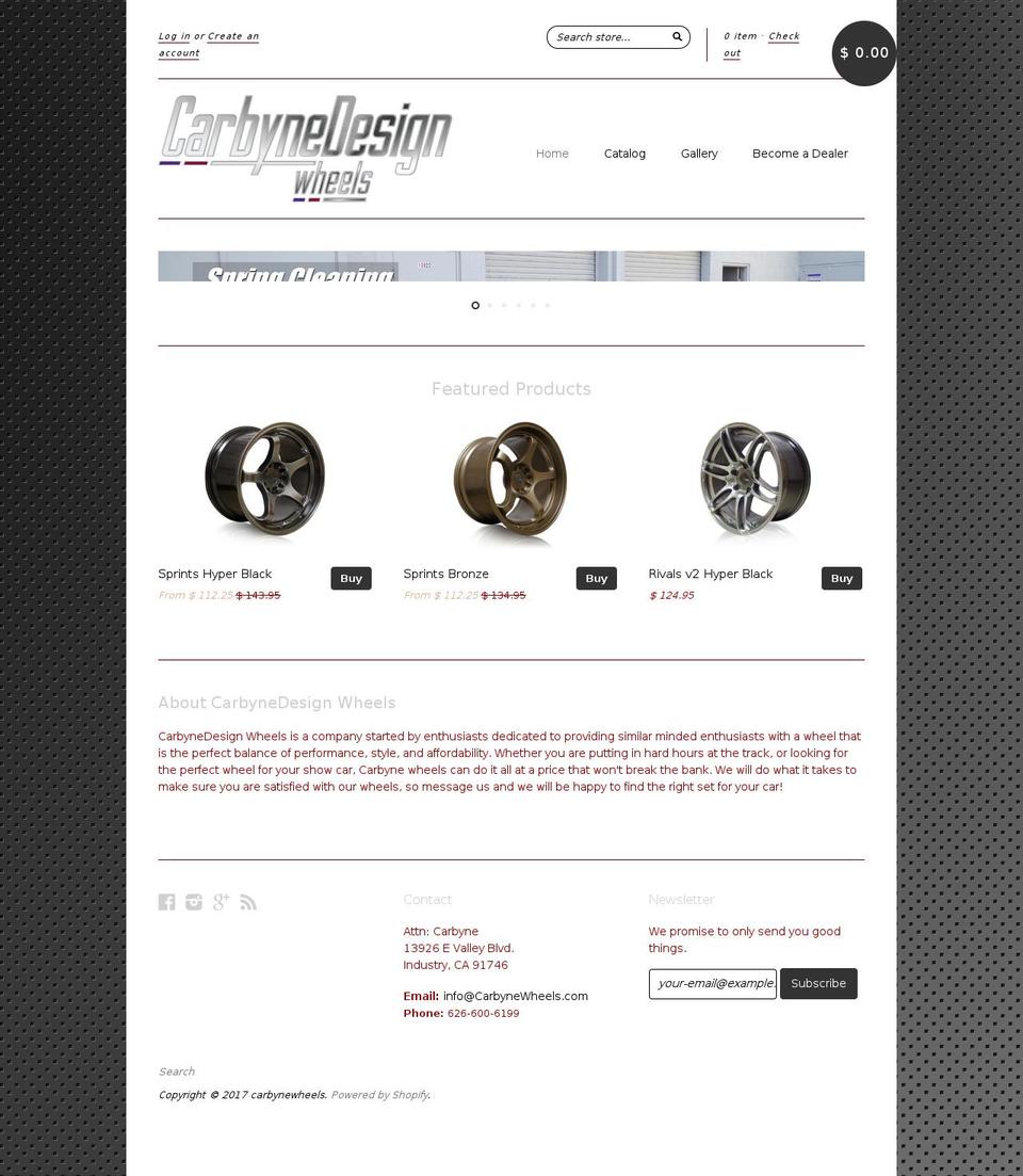 carbynewheels.com shopify website screenshot