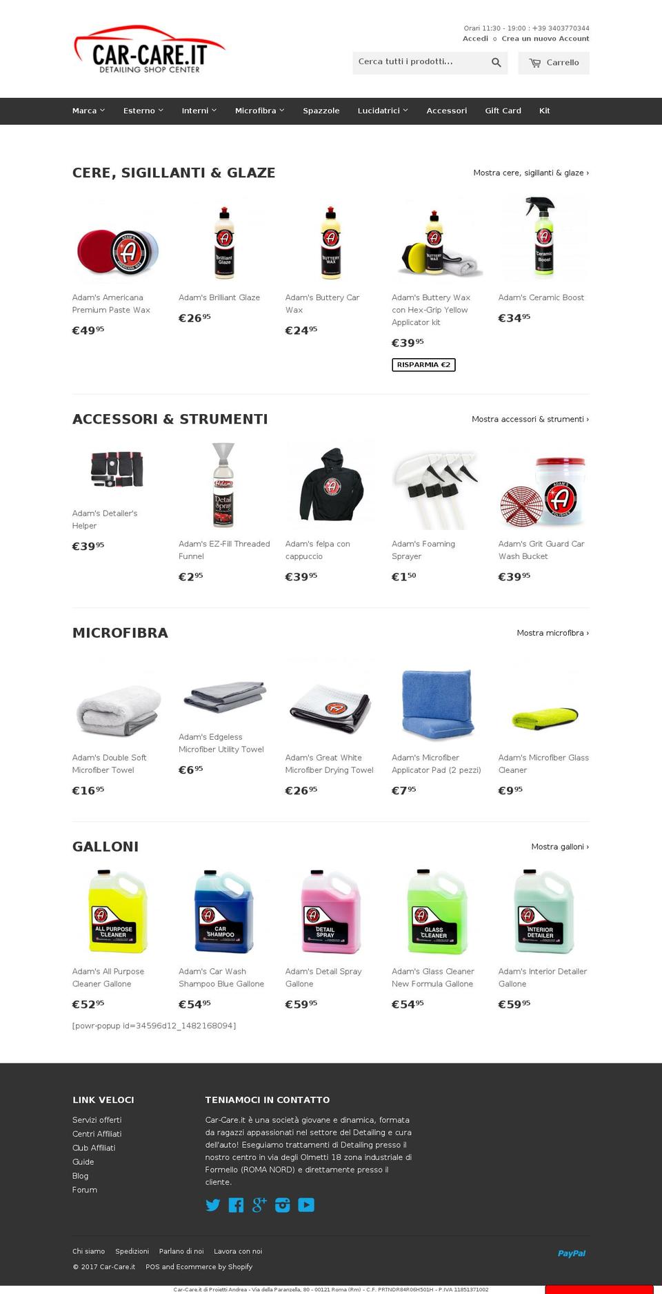 carcareitalia.com shopify website screenshot