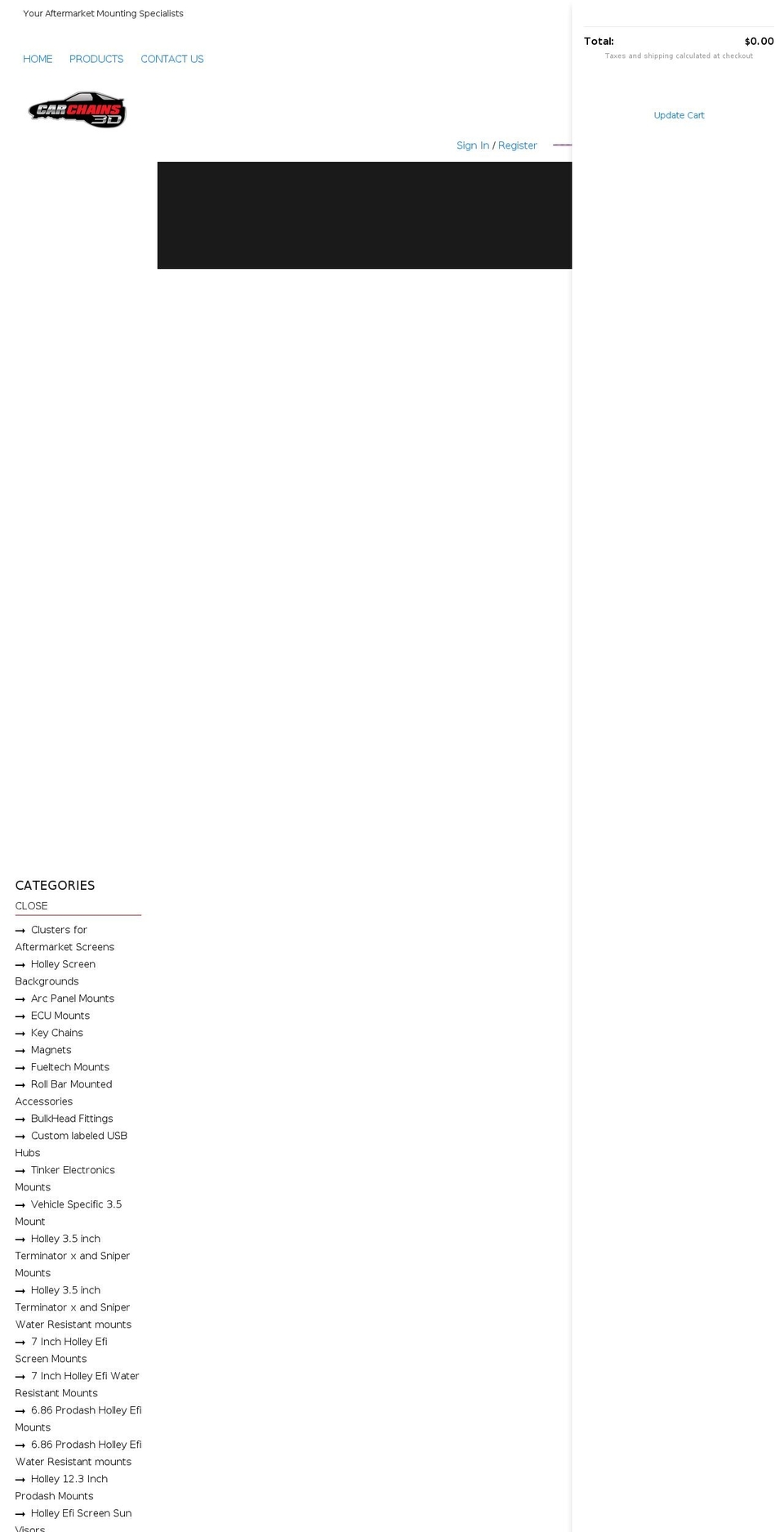 carchains3d.com shopify website screenshot