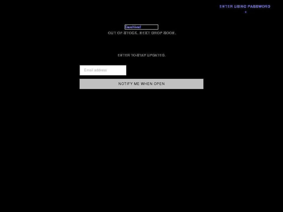 carchived.com shopify website screenshot