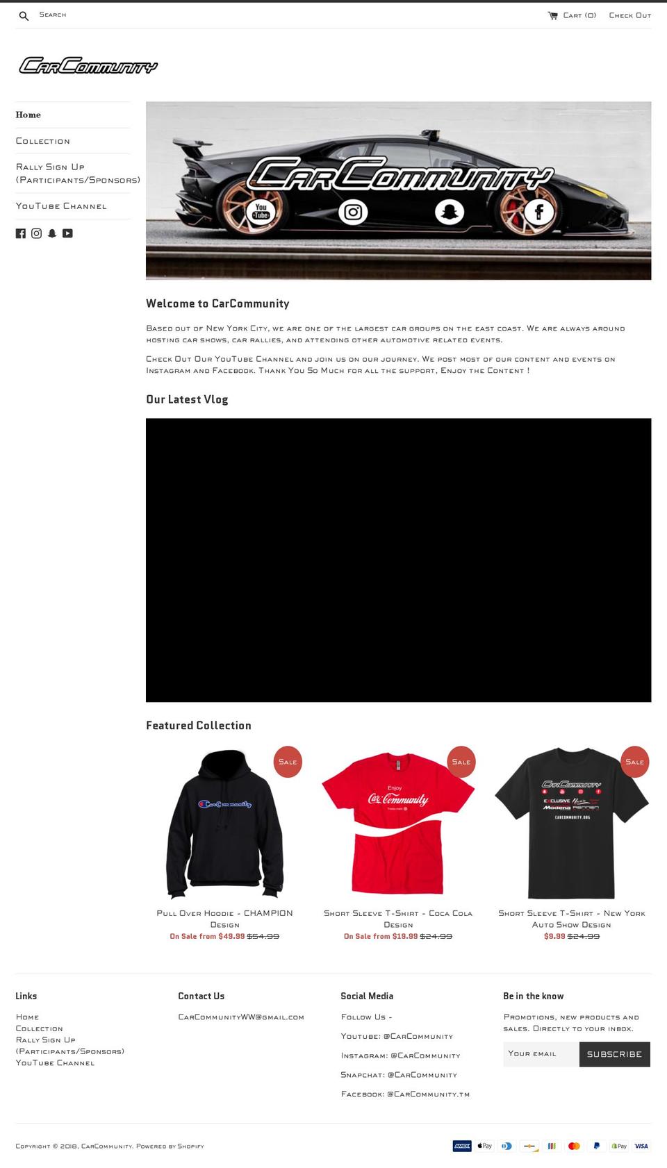 carcommunity.org shopify website screenshot