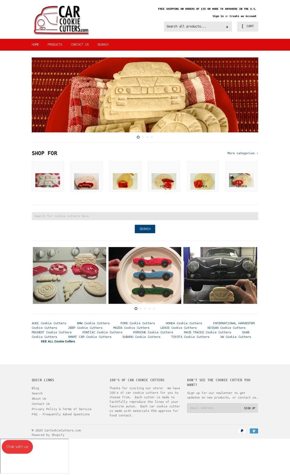 carcookiecutters.com shopify website screenshot