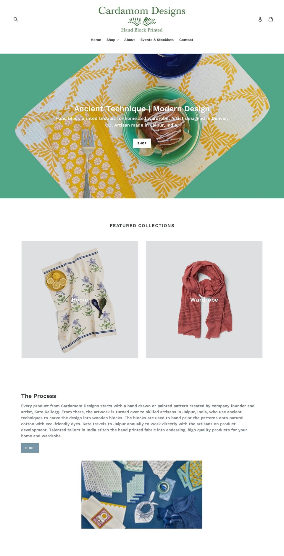 cardamom-designs.com — Shopify storefront screenshot