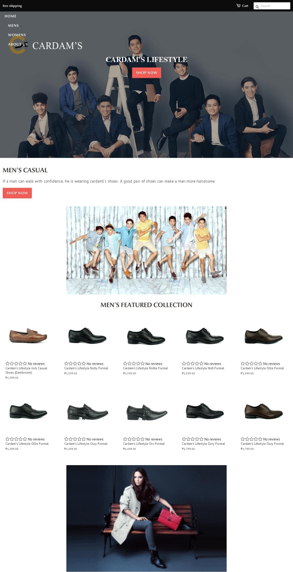 cardamsshoes.com — Shopify storefront screenshot