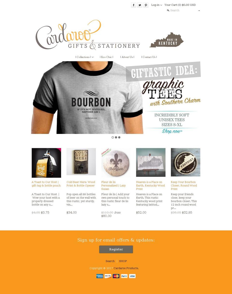cardaroos.com shopify website screenshot