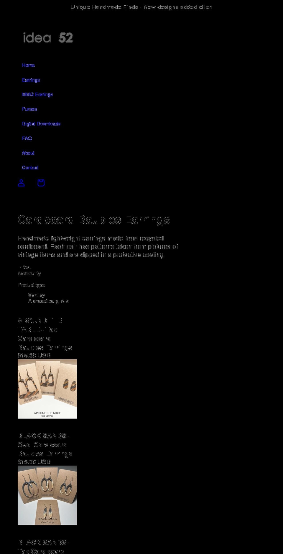 cardboardbaubles.com — Shopify storefront screenshot