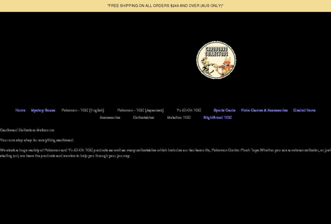 cardboardcollectorsmelb.com shopify website screenshot