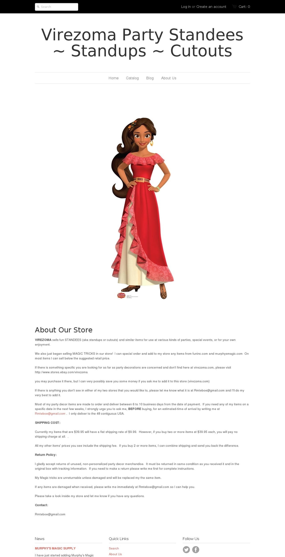 cardboardpartystandees.com shopify website screenshot