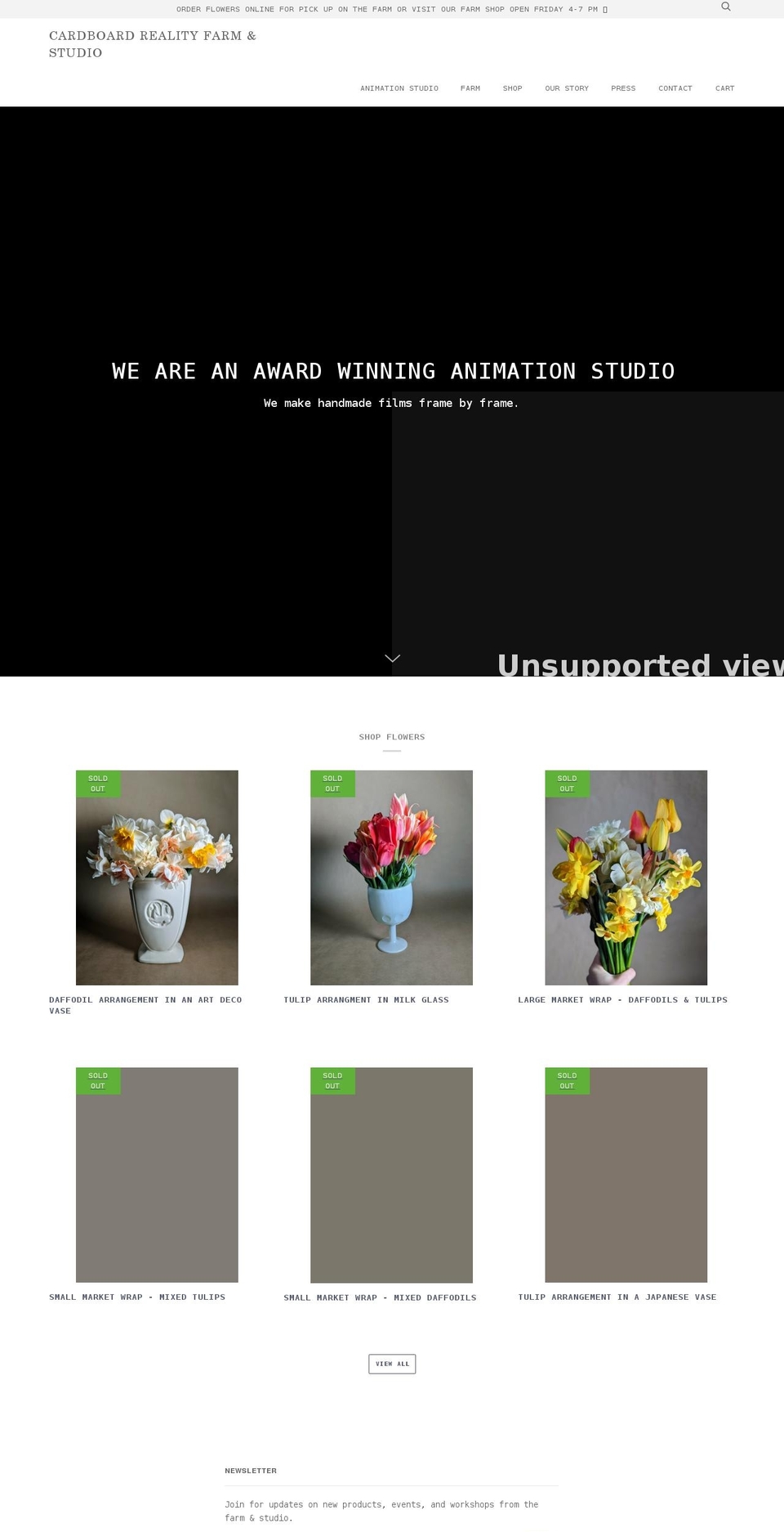 cardboardreality.ca shopify website screenshot