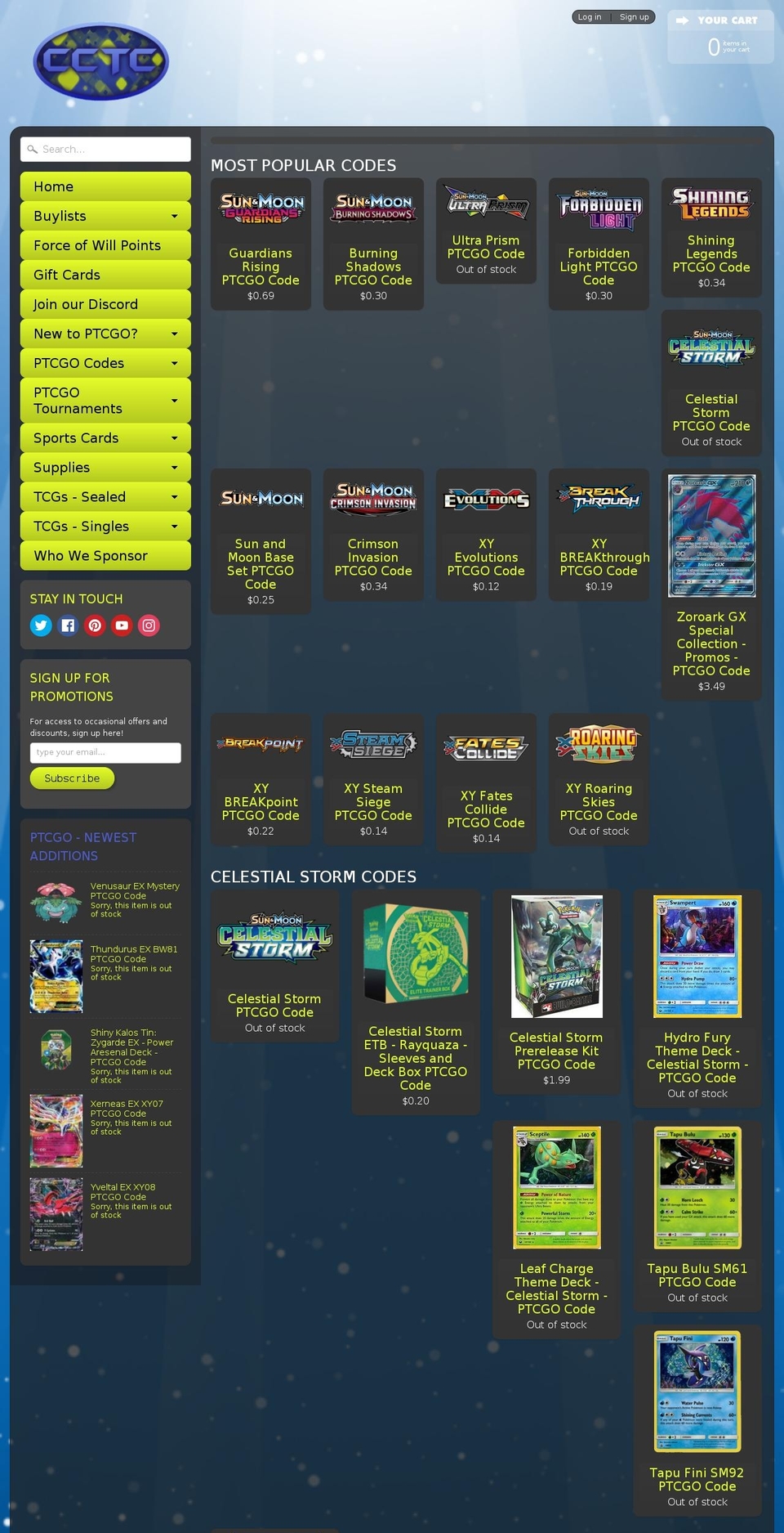 cardcaverntradingcards.com shopify website screenshot