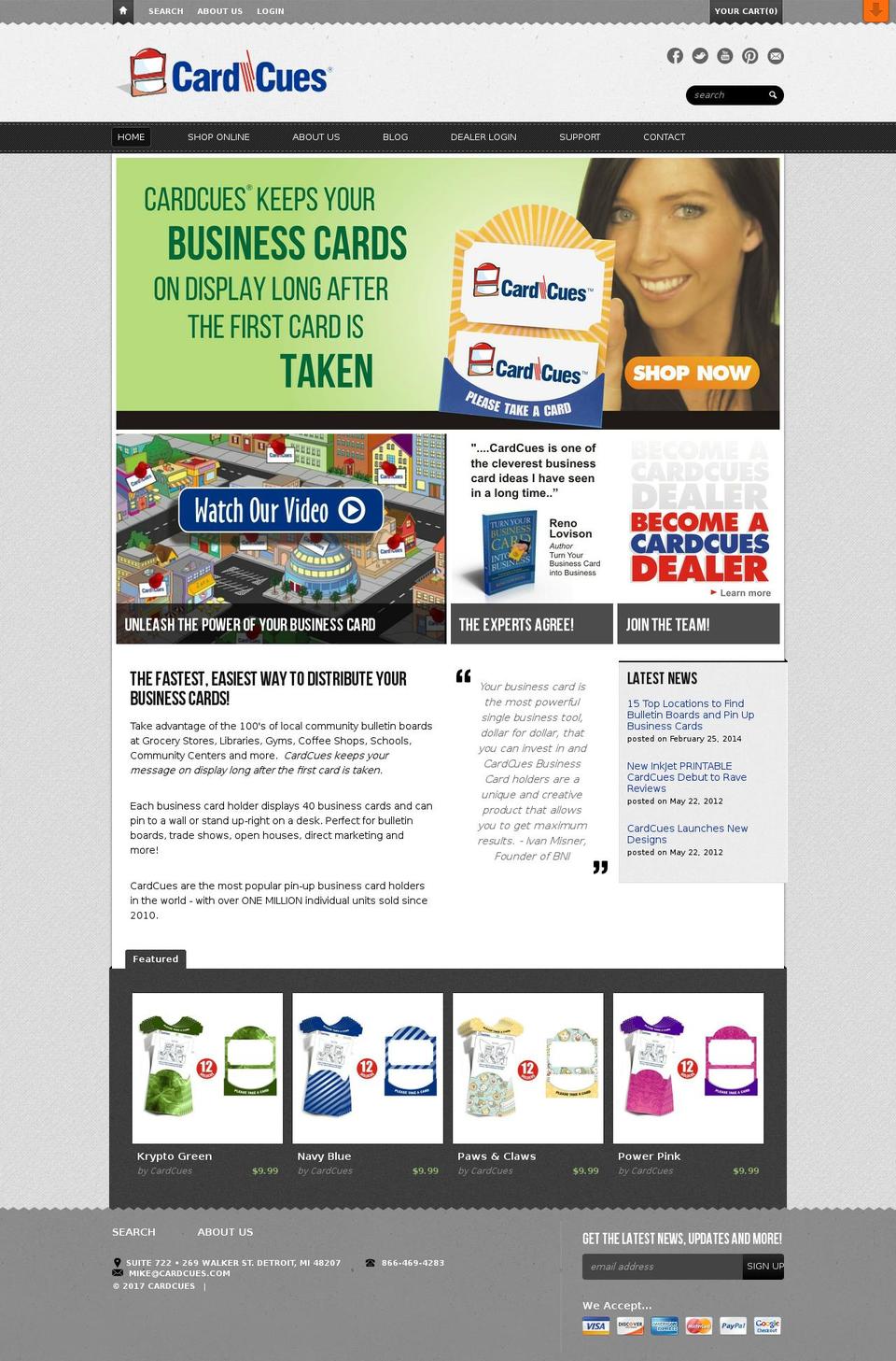 cardcues.com shopify website screenshot