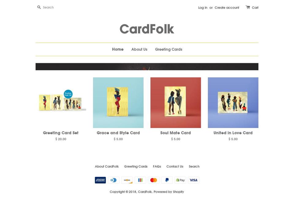 cardfolk.com — Shopify storefront screenshot